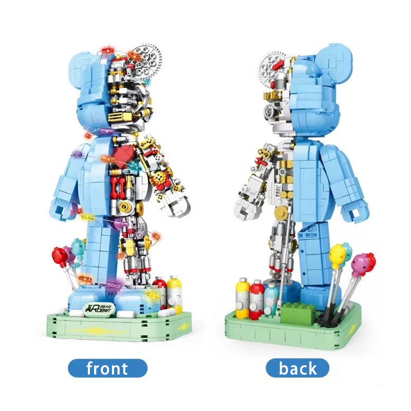 LQS 6302 MOC Light Part Cyborg Violent Bear Model Building Blocks 1160pcs Gift Toys from China [with Light]