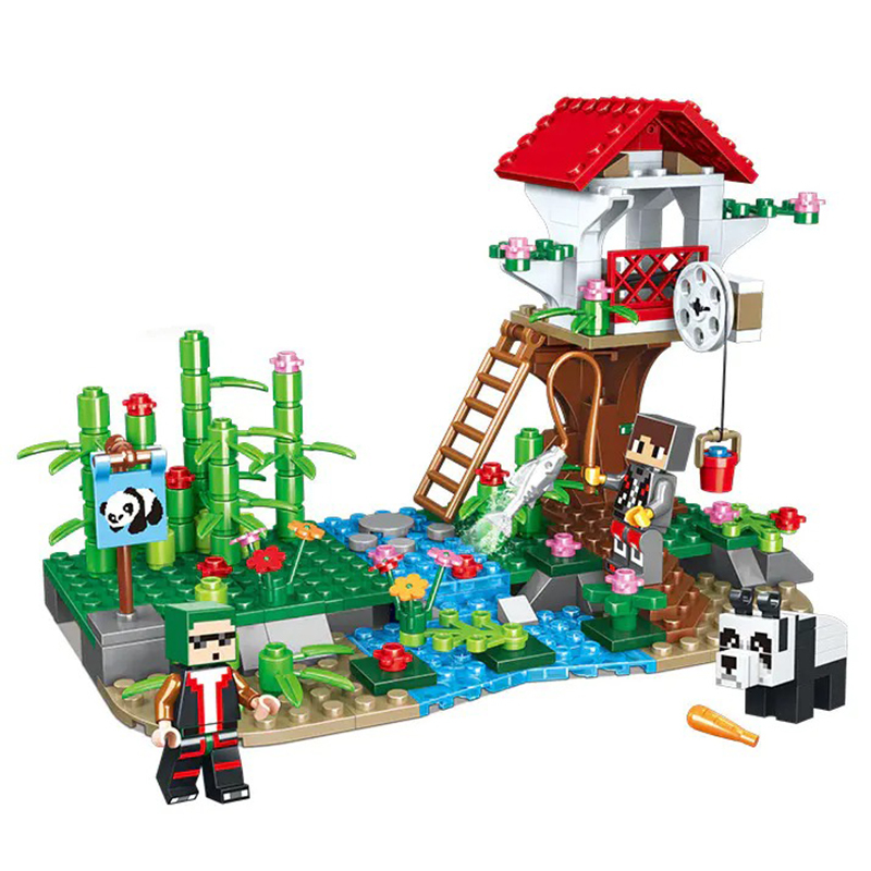 SX 1027 MOC My World Movie & Game Panda Tree House Building blocks 243pcs bricks ship from China.