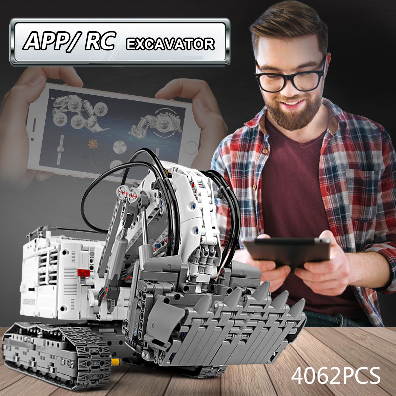 MouldKing 13130 Technic Series RH400 Mining Excavator APP Electric Remote Control Building Blocks 4062pcs Brick toys MOC-1874  From China