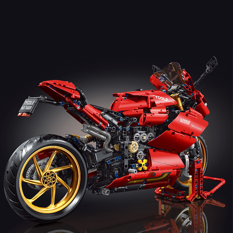 TaiGaoLe T4020R MOC Technical 1:5 Du-cati Motorcycle Model Building blocks 1809pcs bricks Toys Ship from China.(static version)