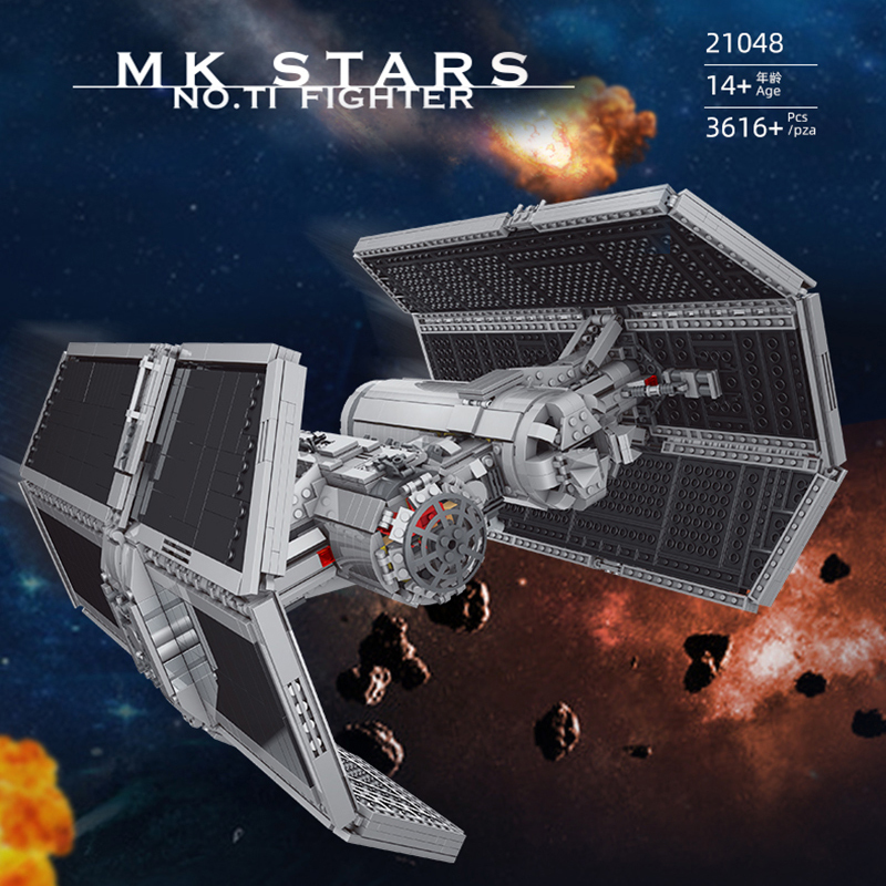 Mould King 21048 Movie Technical Star Wars No.T1 Fighter Tie Bomber Building Blocks 3616pcs bricks Toys Ship from China.