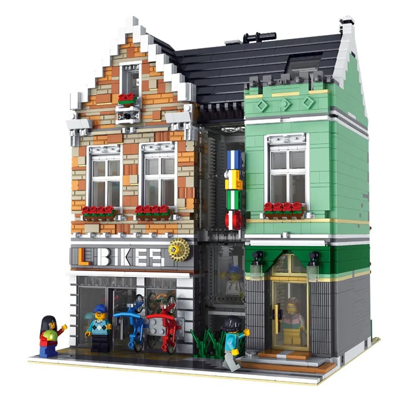 ZHEGAO QL00959 MOC Modular Building Creator Expert MINI Bike Shop Building Blocks 3668pcs Bricks from China