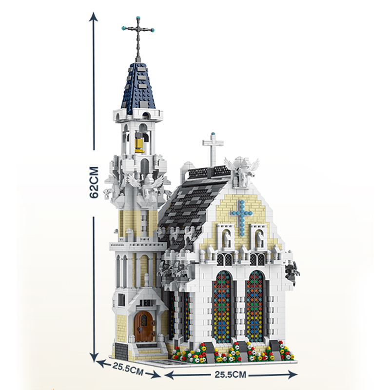 MOC Custom Building Blocks 033006 Creator Medieval City Church 4752pcs Bricks Ship From Europe 3-7 Days Delivery