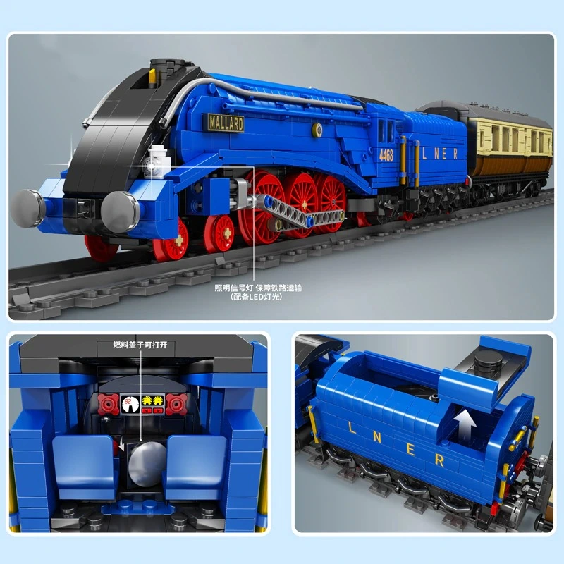 MOULD KING 12006 RC Class A4 Pacifics Mallard Railways Railroad MOC Building Blocks Model 2139PCS Bricks ship from Europe.