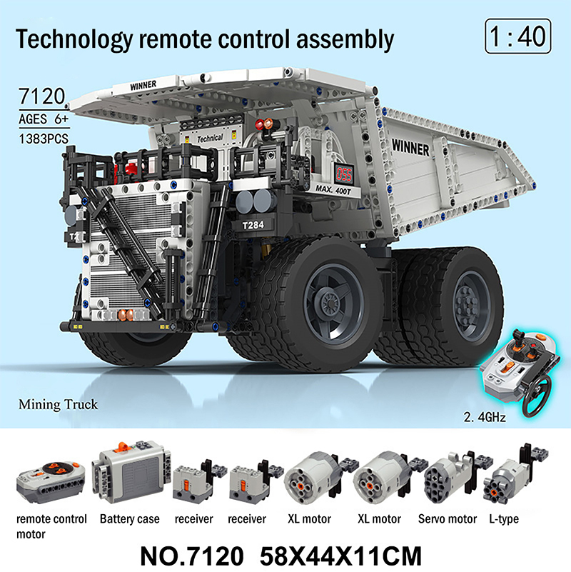 "Winner" 7120 Technic Mining Truck Building Blocks 1383pcs Bricks Toys ship from Europe.