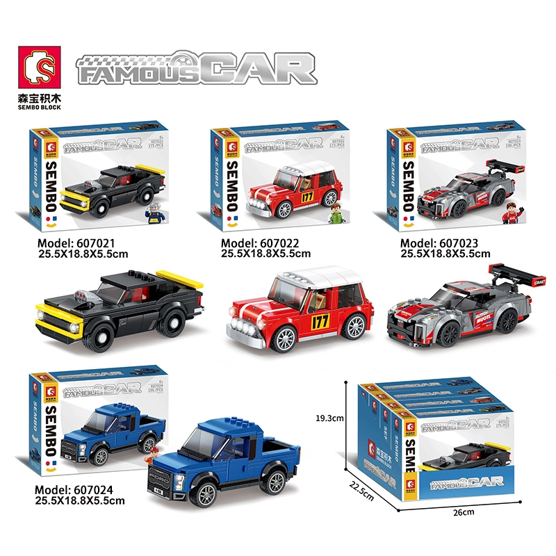 SEMBO 607021 - 607024 a series of FAMOUS Car Technic 4 Sets building building blocks Toys from China.