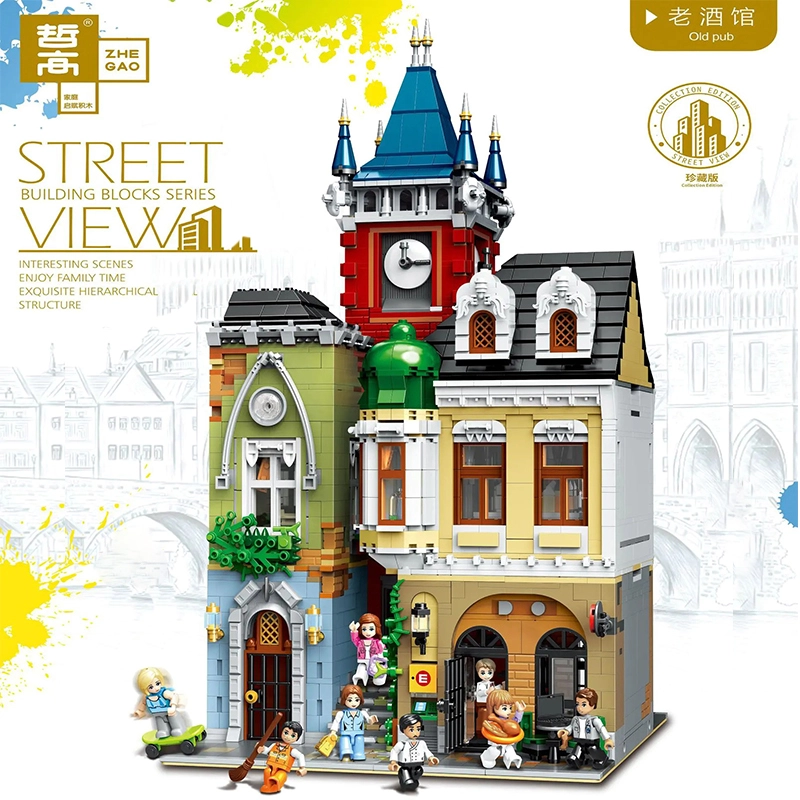 QL0924 Stree View Series Old Town Pub Building Blocks 4030pcs Bricks Toys Model From China