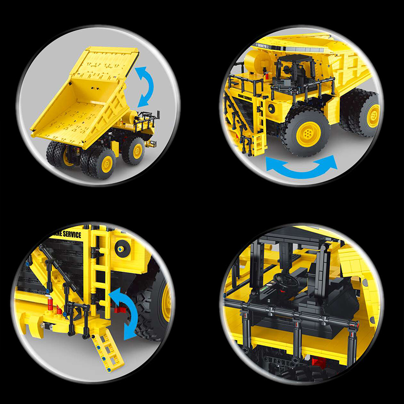 HappyBuild YC22005 MOC Technic Shine YU Dump Truck 1:37 Model Building Blocks Remote Control 3565pcs bricks from China.