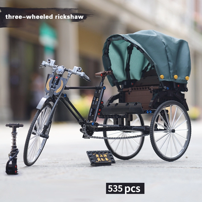 AchKo 50015 MOC Technic Shanghai Three-wheeled rickshaws Model Building Blocks with 535 pcs Bricks Toys from China.