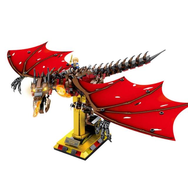 MJI 13003 Movie & Game The Lord of the Rings Dragon Smaug Model Building Blocks 1359pcs Bricks Toys From China
