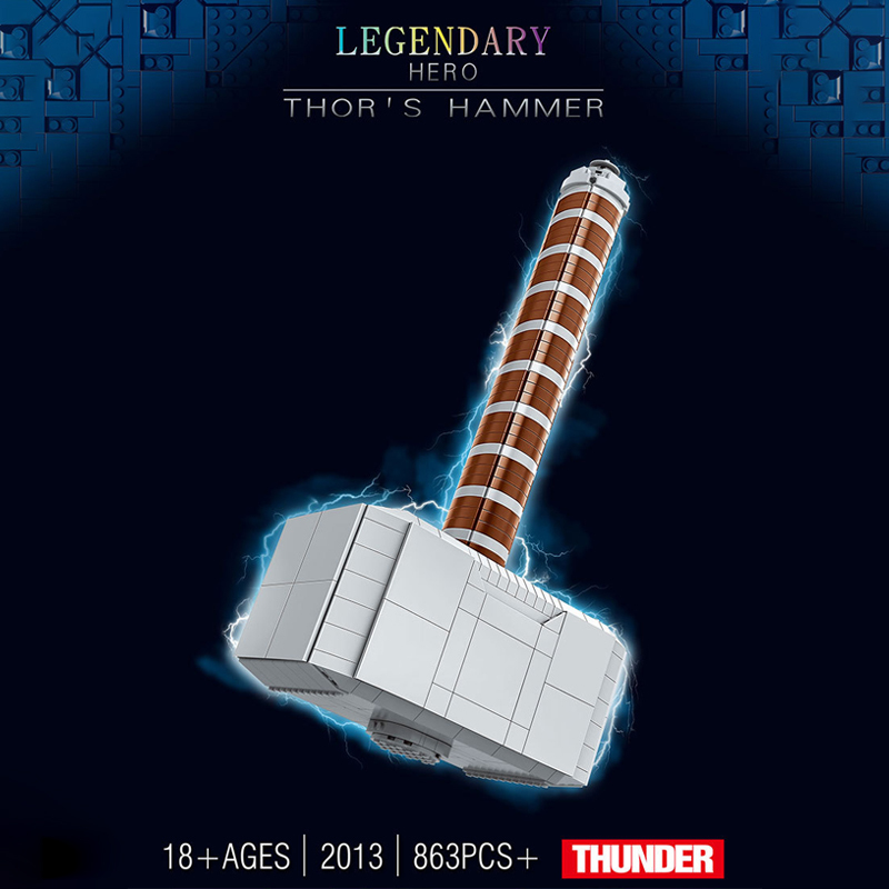 ZIMO 2013 MOC Super Heros Marvel Thor's Hammer Building Blocks 863pcs bricks Toys Ship from China.
