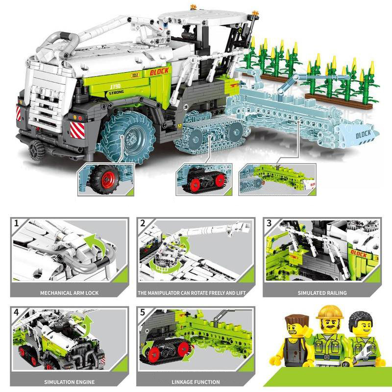 SEMBO 710000 Technical MOC Remote Control Technique Farm Harvester Model 2023pcs Bricks from China.