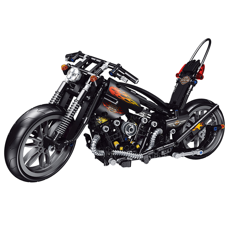 Lucky Star 50024 Technic Moc Knuckle Chopper Motorcycle Model building blocks 451pcs Bricks Toys from China.