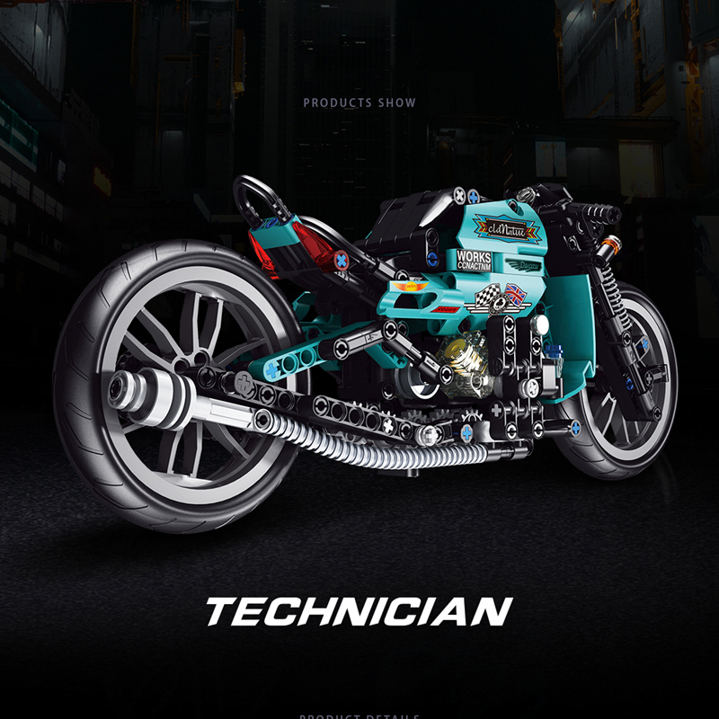 Lucky Star 50025 Technic Moc Cafe Racer Motorcycle Model building blocks 431pcs Bricks Toys from China.