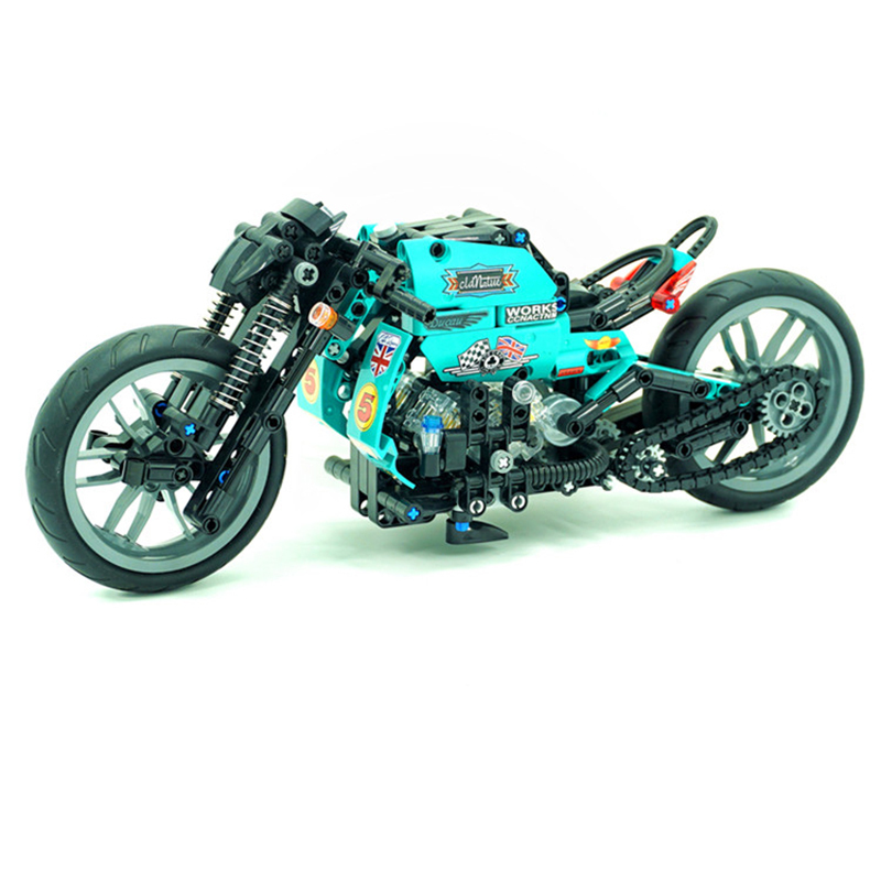 Lucky Star 50025 Technic Moc Cafe Racer Motorcycle Model building blocks 431pcs Bricks Toys from China.
