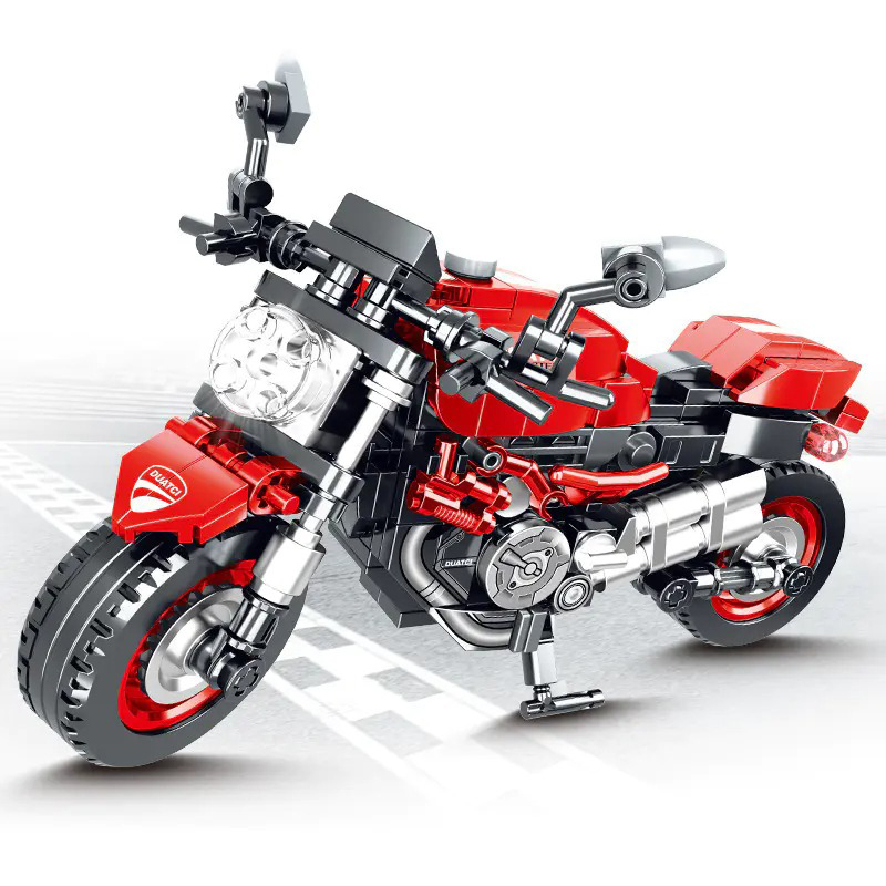 LWCK 80008-1 Moc Technic &quot;Ducati&quot;Racers  &quot;Monster&quot; 821 Motorcycle Model Building Blocks 306pcs bricks Toys from China.