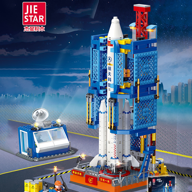 JieStar 59011 Moc Technic Space launch center Model Building Blocks 668pcs Bricks Toys Ship From China.