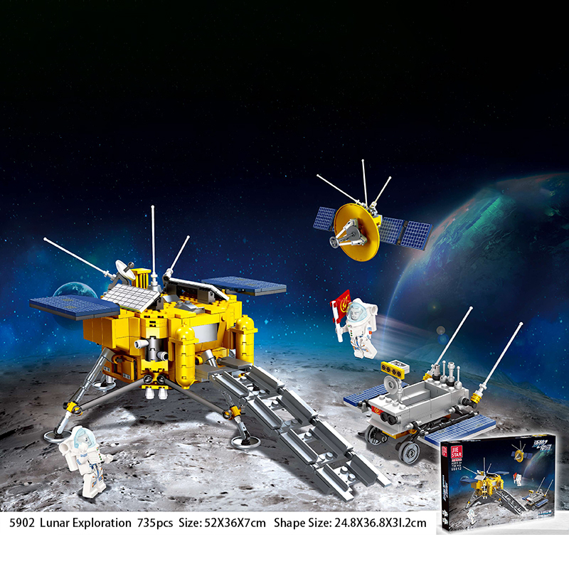 Jie Star 59012 Technic Moc The moon probe Model Building Blocks 735pcs Bricks Toys Gift Ship From China.