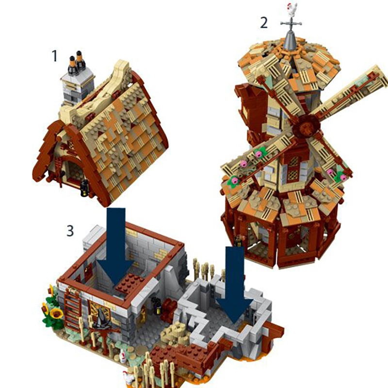 Mork 033009  MOC Creator MEDIEVAL WINDMILL Model Building Blocks 2808pcs bricks Toys from China