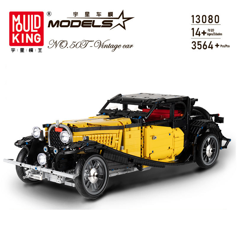 Mould King 13080 Technci Series 1:8 Bugatti 50T Car Building Blocks 3448pcs Bricks with Motor Ship From China