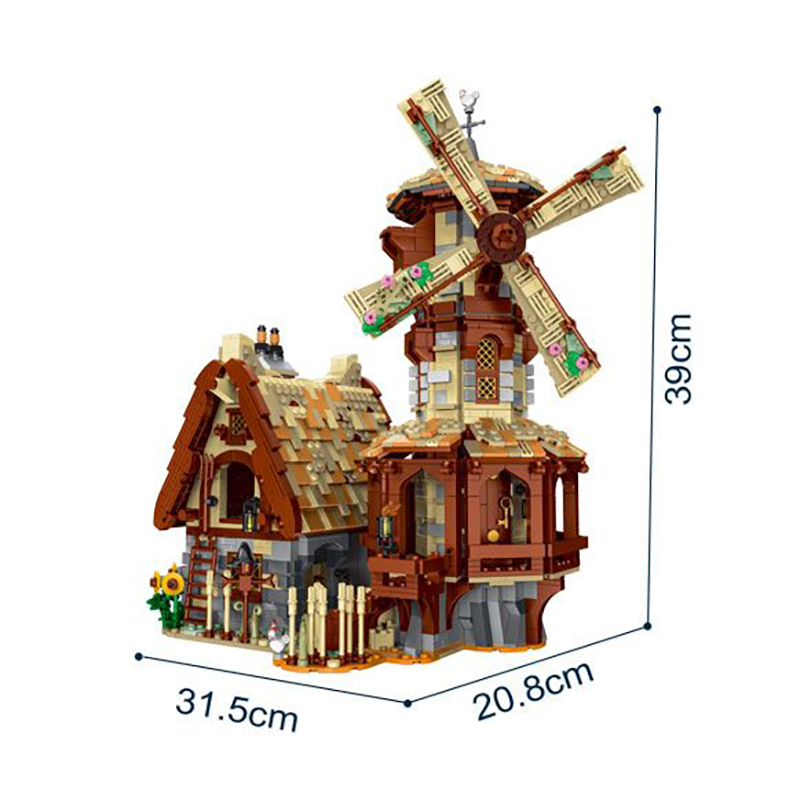 Mork 033009  MOC Creator MEDIEVAL WINDMILL Model Building Blocks 2808pcs bricks Toys from China