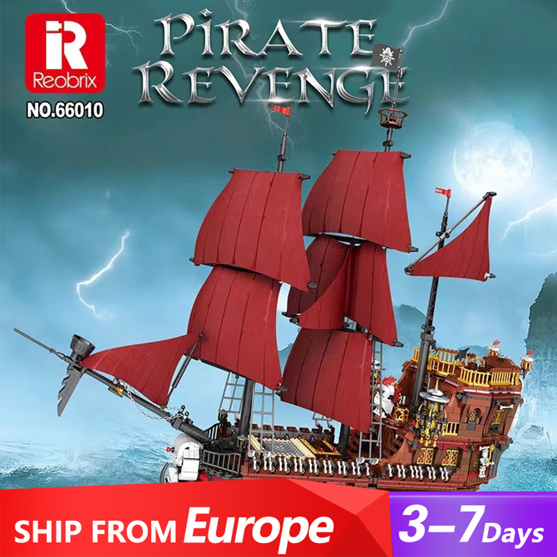 Roebrix 66010 MOC Expert Ideas Pirate Revenge-Model Ship Building Blocks 3066pcs Bricks Model Movie Toys Ship From Eu