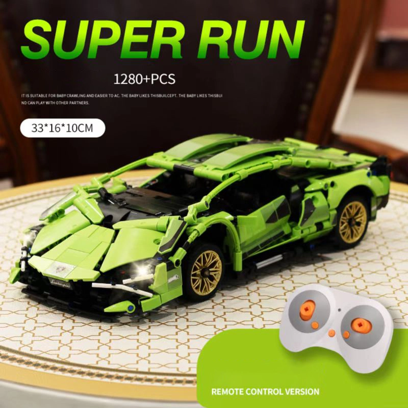 LD0754 Moc Technic APP Remote Control Rambo Sports Car Model Building Blocks 1280pcs bricks with light From China. [with Motor]