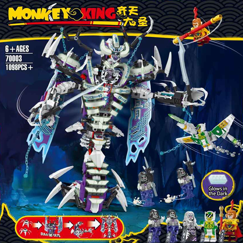 ZIMO 70003 Moc Monkie Kid The Bone Demon Building Blocks 1375pcs Bricks toys from China