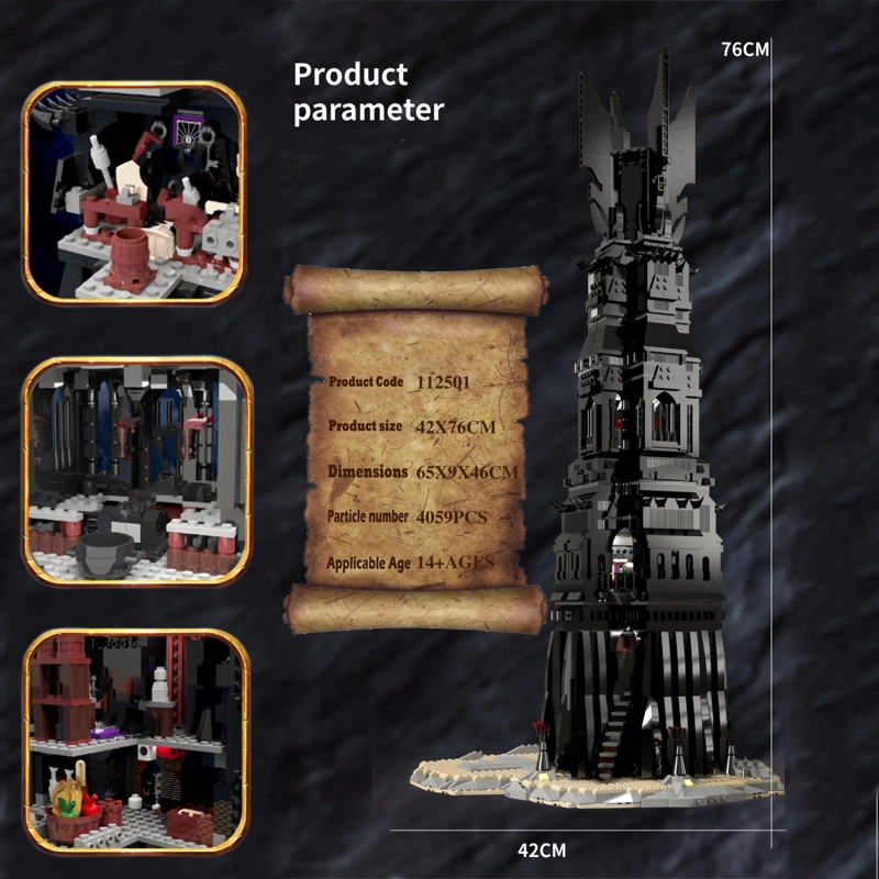 112501 Lord of the rings Series UCS Pinnacle of Orthanc Building Blocks 4095pcs Bricks Ship From China MOC-33442