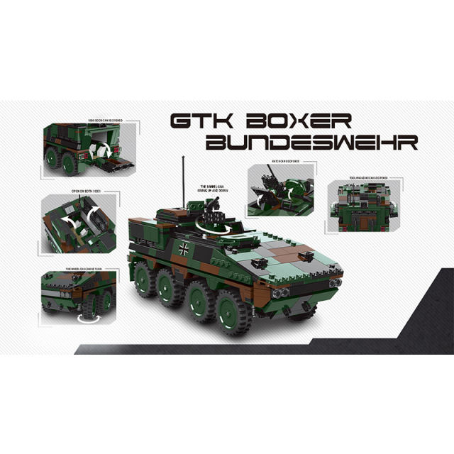 XINGBAO 06043 Moca Military GTK Boxer Bundeswehr Model Building Blocks 808pcs Bricks Toys From China