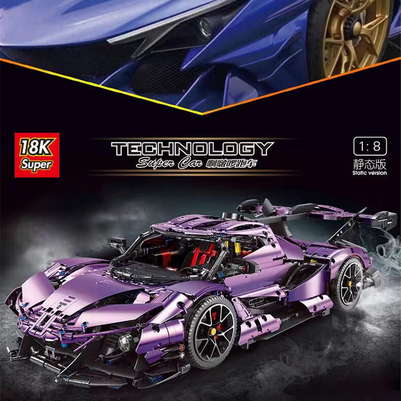 Super 18K K157 Moc Technic Purple Gumpert Apollo IE Car 1:8 Building Blocks 3668pcs Bricks Toys Ship From China.