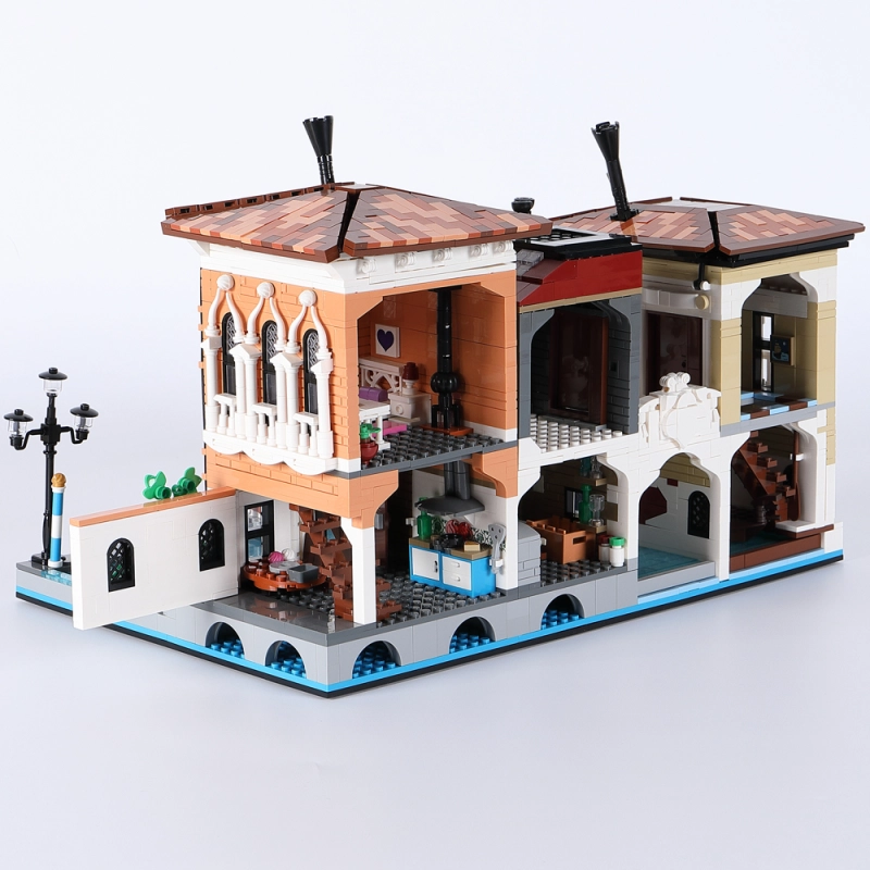 JieStar 89122 Ideas The Little Venice City Street View Architecture Series MOC Model Modular Building Blocks 3050pcs Brick Toys Kids Gift Set China