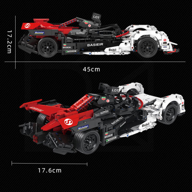 [with Motor] CaCo C018 Technic Moc Formula E racing Car -FE Model Building Blocks 1626pcs Bricks Toys from China.