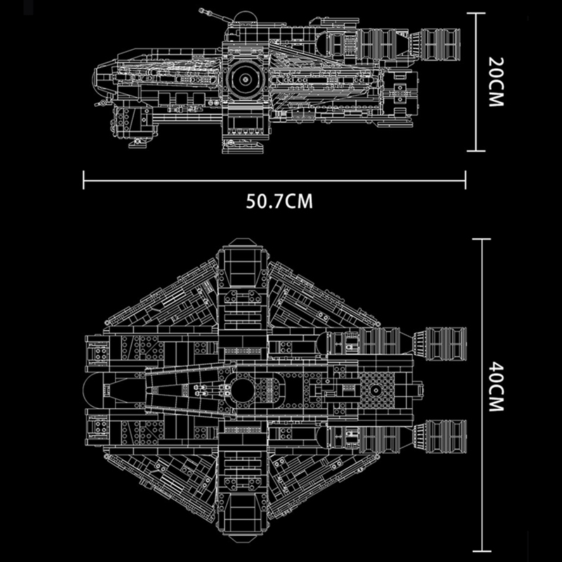 Super 18K K110 Star Wars Ghost VCX-100 light freighter Building Blocks 4577pcs Bricks Toys From Europe 3-7 Days Delivery