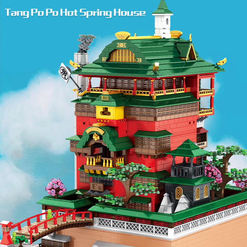 TAIGE 55121 Spirited Away Oil House Street View Architecture Building Blocks 6786pcs Bricks Ship From Europe 3-7 Days