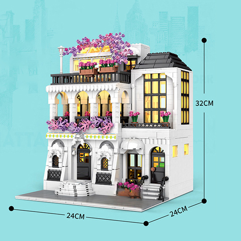 JUHANG 86014 MOC Creator Expert Europe Garden Street Building Blocks 1952pcs Bricks Ship From Europe 3-7 Days Delivery