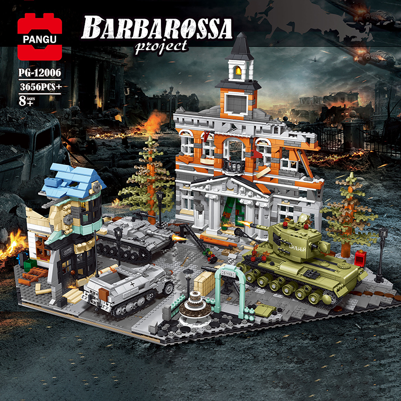 PANGU PG12006 MOC Military Barbarossa Project Building Blocks 3656Pcs Bricks Toys From China