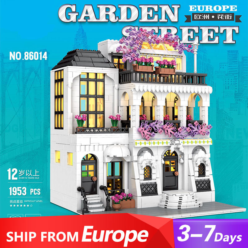 JUHANG 86014 MOC Creator Expert Europe Garden Street Building Blocks 1952pcs Bricks Ship From Europe 3-7 Days Delivery