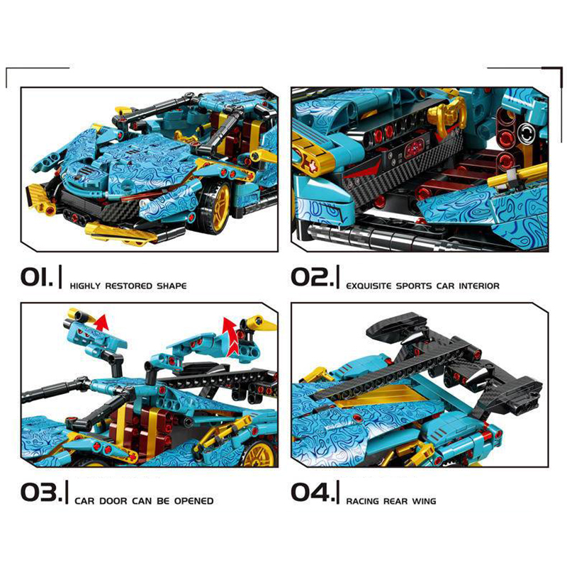 LEIBAO 8202 Moc Apollo IE Technology Create Car Model Building Blocks 620PCS Bricks From China