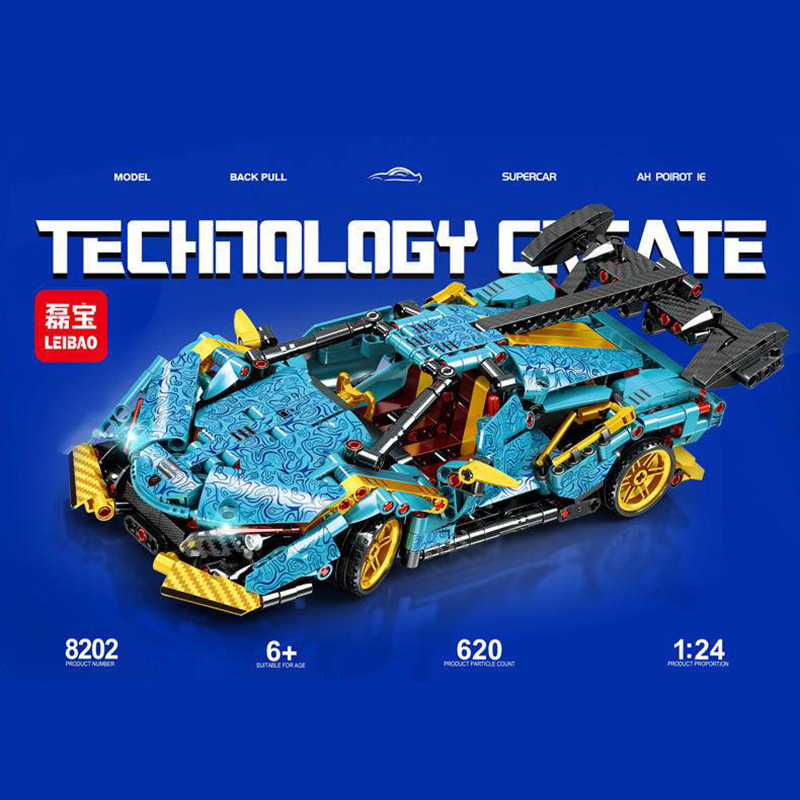 LEIBAO 8202 Moc Apollo IE Technology Create Car Model Building Blocks 620PCS Bricks From China