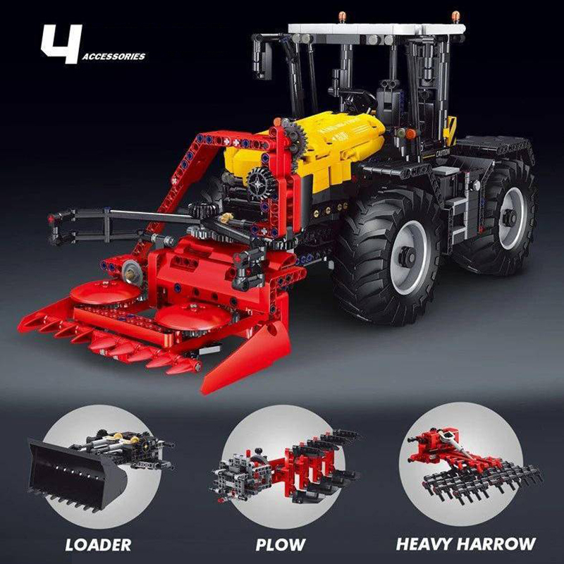 Mould King 17019 Technic Tractor Fastrac 4000er series with RC Building Blocks with 1339pcs Bricks From Europe.