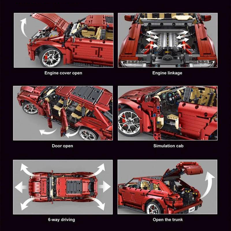 TAIGAOLE T5024B Technic Moc Red Super Car DBX 1:8 Dynamic version with 3145pcs Bricks Toys From China.
