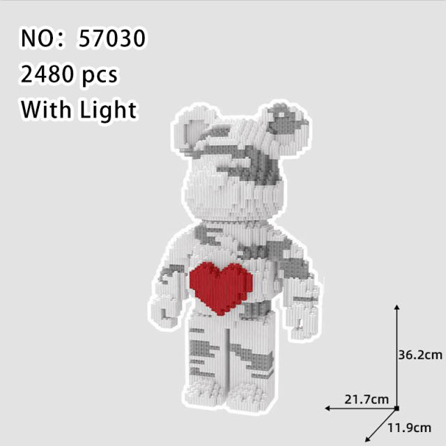57030 MINI Block Bricks Moc Creator Idea Love Violent Bear 36.2cm Bear BRICKS Toys Gift From China.(with Light)