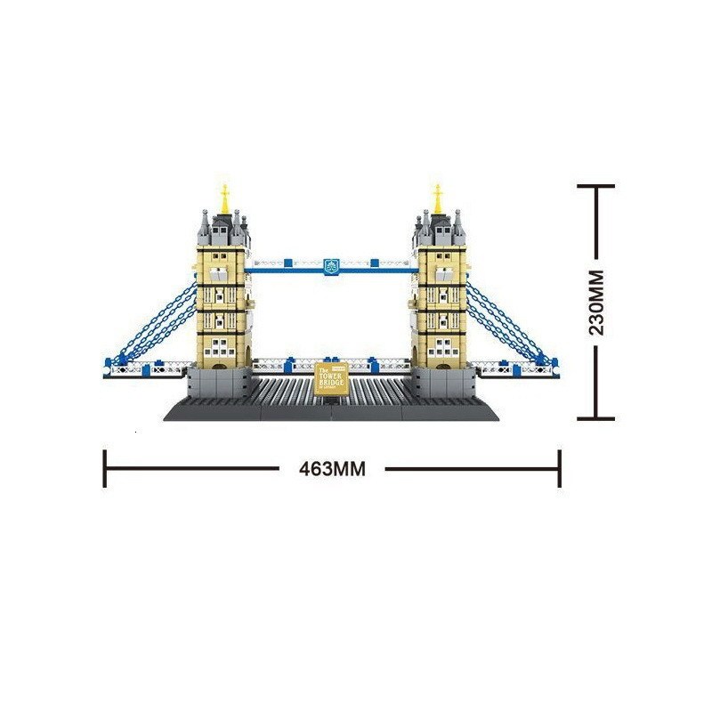 WANGE 4219 Moc Buildings Creator The tower Bridge of LODON-England 969pcs Bricks Toys From China.