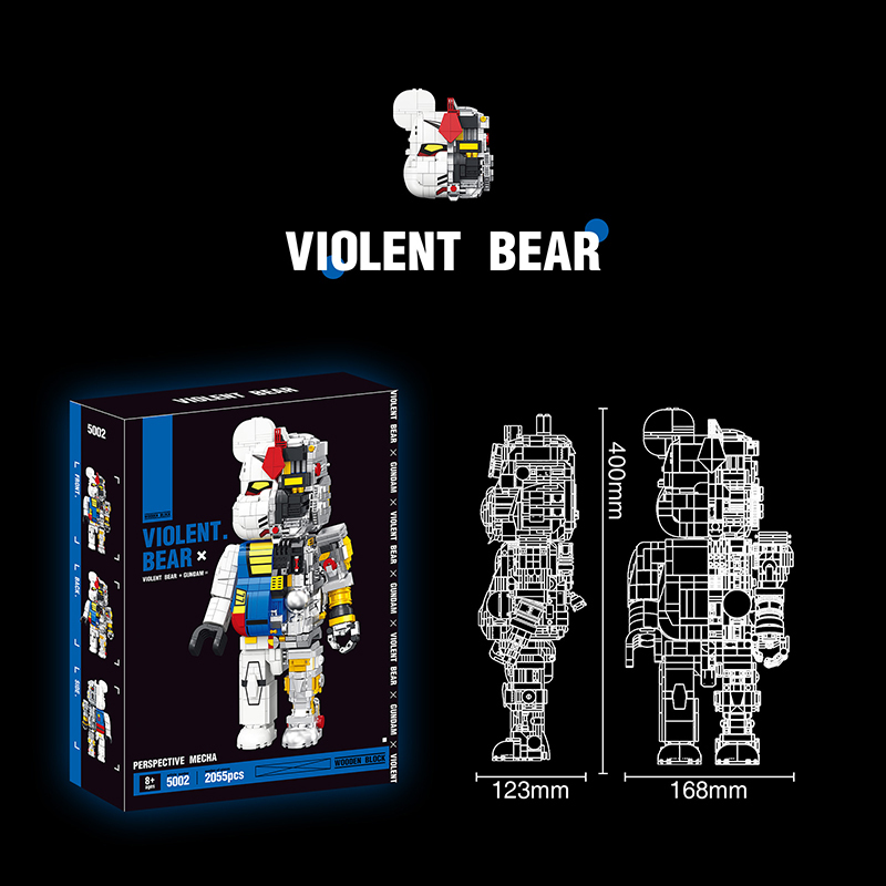 WOODEN Block 5002 MOC Idea Creator Violent Bear Building Blocks 2055pcs Bricks Toys From China.