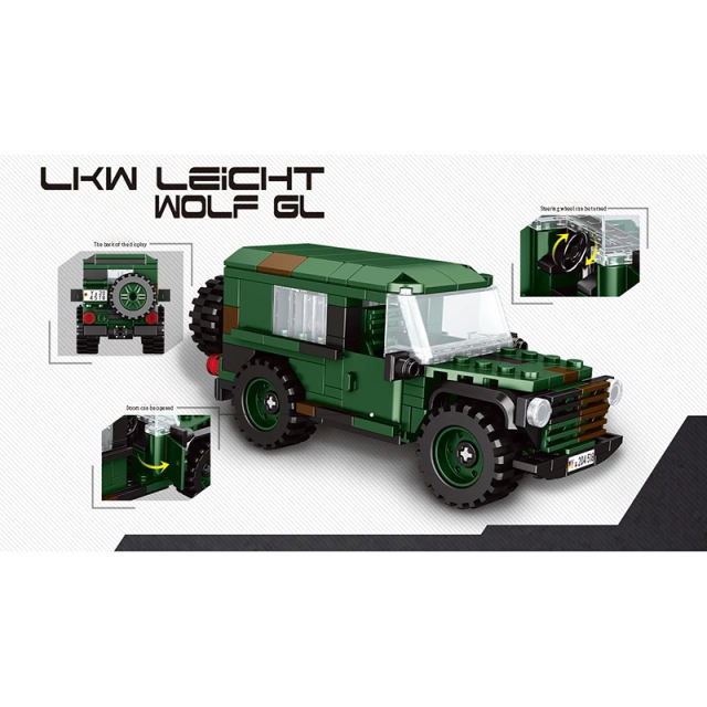 XINGBAO 06041 Moc Military 1:30 Lkw Leicht Wolf Gl Car Building Blocks 192pcs Bricks Toys From China.