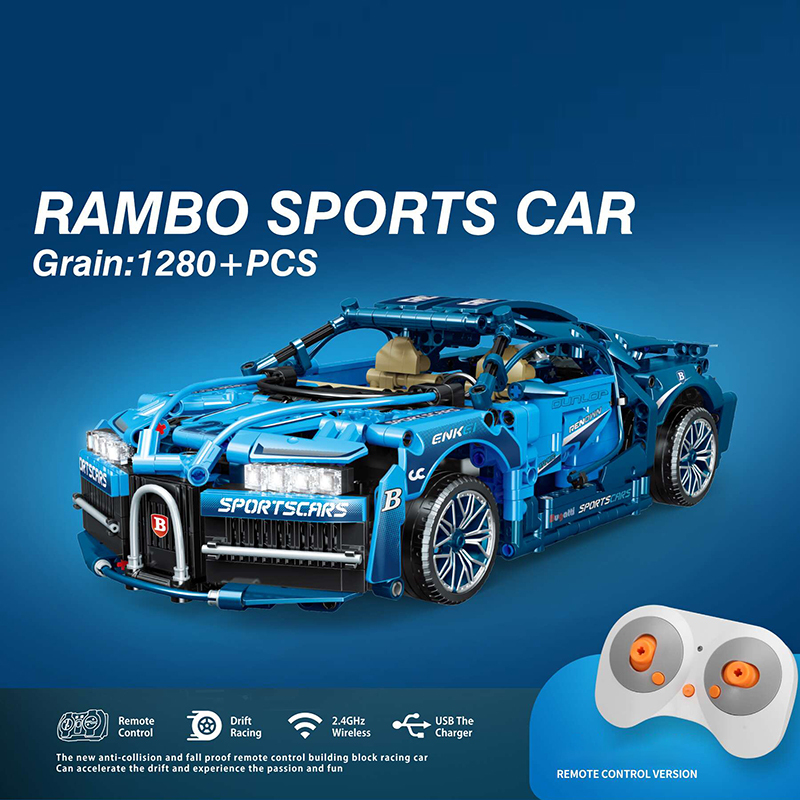 LD0755 Moc Technic Remote Control Rambo Sports Car Building Blocks 1280pcs Bricks Toys From China. [with Motor]
