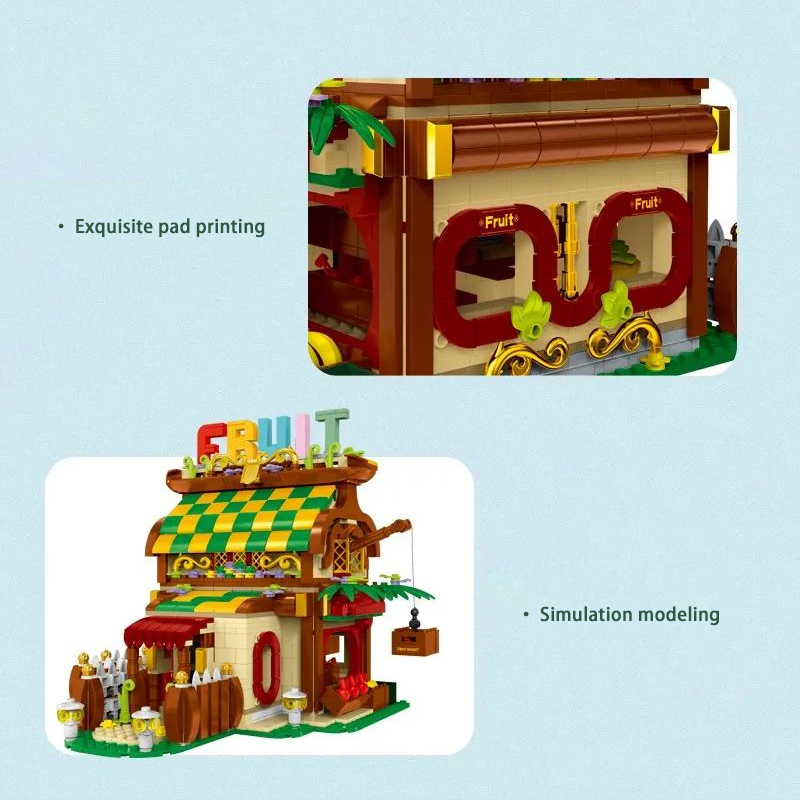 MORK 031052 MOC Modular Buildings ToonCity Fruit House Building Blocks 1638pcs Bricks Toys From China.