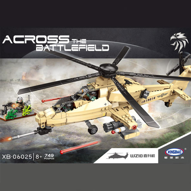 XB 06025 Military LUZ10 Helicopter Educational Toy Compatible Bricks From China