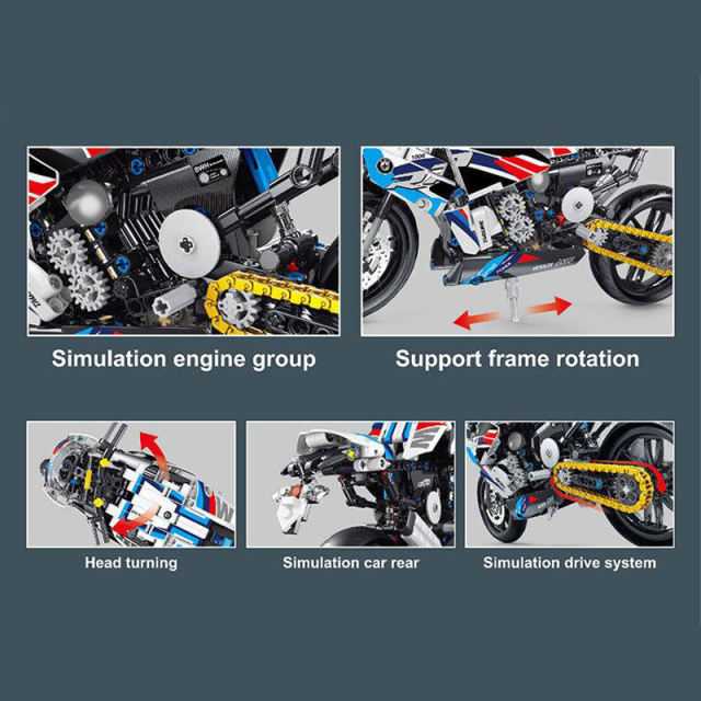 TAIGAOLE T3042 MOC Technic BMW 1000RR Motorcycle Building Blocks static version 589pcs Bricks Toys From China.